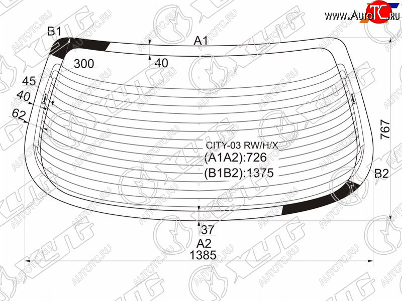 8 499 р. Стекло заднее (Цвет зеленый Обогрев Антенна) Honda City 02-08  Fit Aria 02-09 XYG CITY-03 RW/H/X  с доставкой в г. Вологда