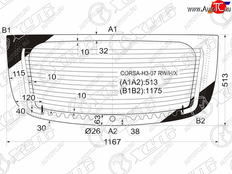 9 749 р. Стекло заднее (Цвет зеленый Обогрев 3D HBK) Opel Corsa 06-14 XYG CORSA-H3-07 RW/H/X  с доставкой в г. Вологда