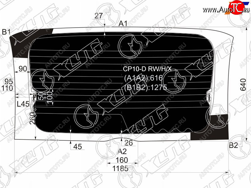 10 999 р. Стекло заднее (Затемненное Обогрев) Toyota Funcargo 99-05  Yaris Verso 99-06 XYG CP10-D RW/H/X  с доставкой в г. Вологда