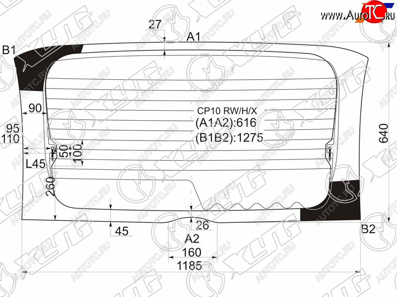 9 699 р. Стекло заднее (Цвет зеленый Обогрев) Toyota Funcargo 99-05  Yaris Verso 99-06 XYG CP10 RW/H/X  с доставкой в г. Вологда