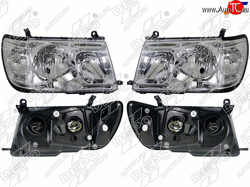 27 599 р. Фара Toyota Land Cruiser (J100) 98-05 (Галоген Комплект Ручная регулировка) DEPO D12-1103P-LD-E1  с доставкой в г. Вологда