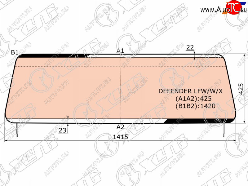 14 649 р. Стекло лобовое (Обогрев полный) Land Rover Defender 83-16 XYG DEFENDER LFW/W/X  с доставкой в г. Вологда