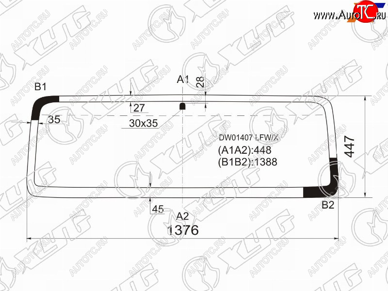 5 449 р. Стекло лобовое Jeep Wrangler 96-07 XYG DW01407 LFW/X  с доставкой в г. Вологда