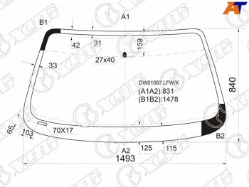 Стекло лобовое Ford Taurus 85-95 XYG DW01097 LFW/X