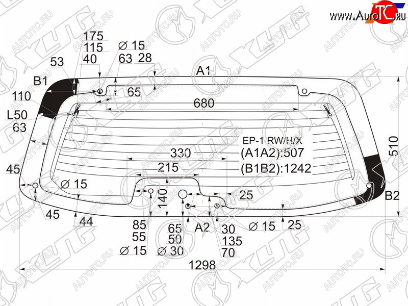 8 499 р. Стекло заднее (Цвет зеленый Обогрев) Mazda Tribute 00-07 XYG EP-1 RW/H/X  с доставкой в г. Вологда