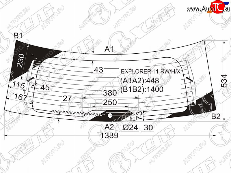 13 899 р. Стекло заднее (Цвет зеленый Обогрев) Ford Explorer 10-19 XYG EXPLORER-11 RW/H/X  с доставкой в г. Вологда