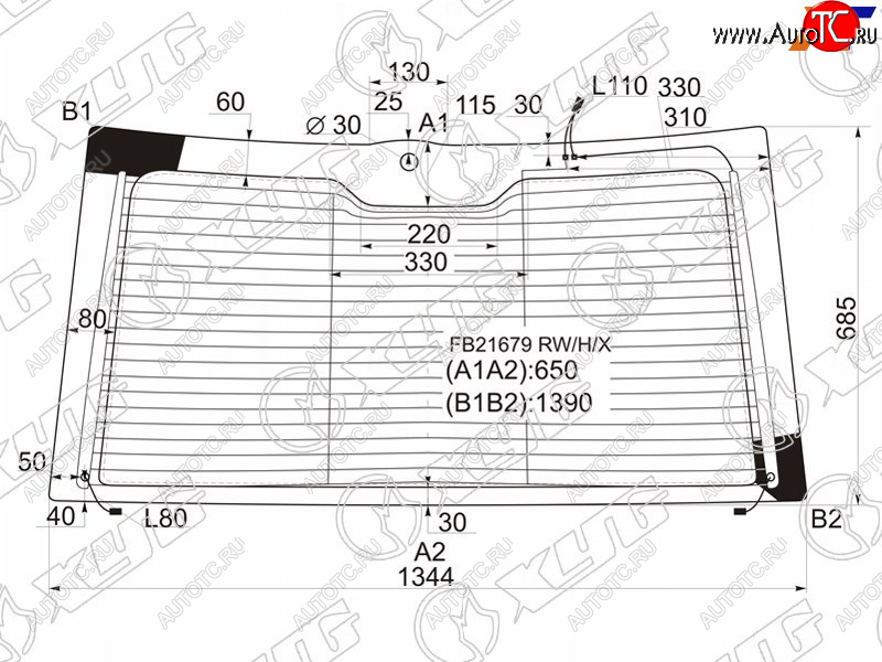 13 949 р. Стекло заднее (Цвет зеленый Обогрев Антенна) Land Rover Range Rover 02-12 XYG FB21679 RW/H/X  с доставкой в г. Вологда