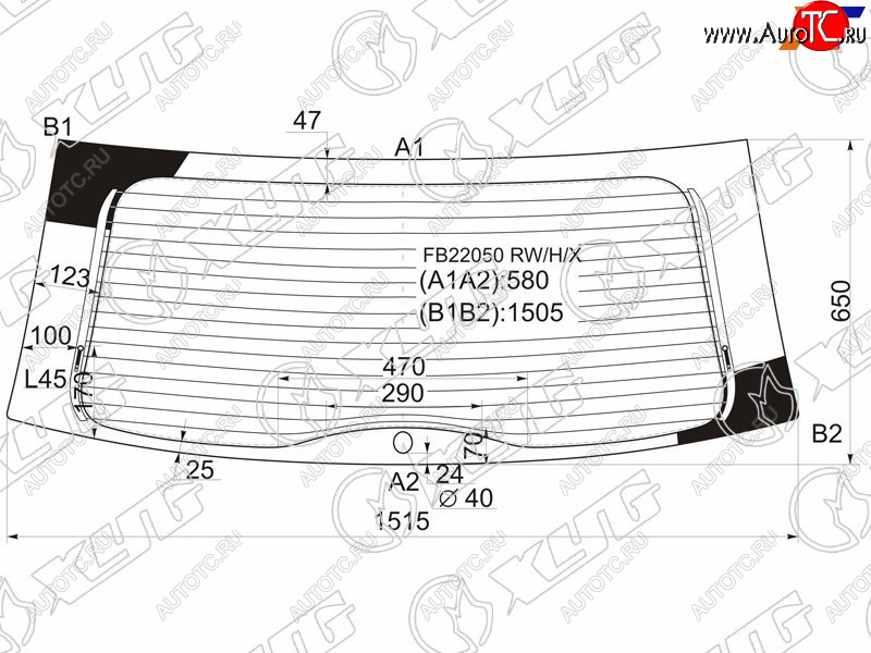 11 899 р. Стекло заднее (Цвет зеленый Обогрев) Toyota Sienna 03-09 XYG FB22050 RW/H/X  с доставкой в г. Вологда