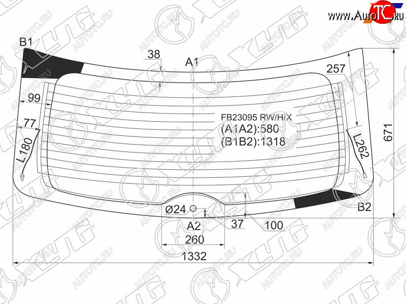 14 399 р. Стекло заднее (Цвет зеленый Обогрев) Mazda CX-7 06-12 XYG FB23095 RW/H/X  с доставкой в г. Вологда