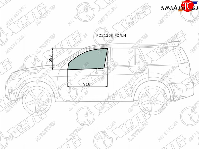 2 999 р. Стекло боковое опускное (Спереди Слева Цвет зеленый) Great Wall Hover 05-10  Hover H3 10-16  Hov XYG FD21369 FD/LH  с доставкой в г. Вологда