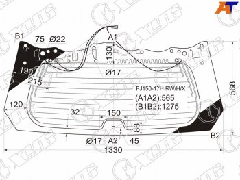 Стекло заднее (Цвет зеленый Обогрев) Toyota Land Cruiser Prado (J150) 09-24  Lexus GX 09-23 XYG FJ150-17H RW/H/X