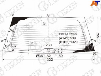 Стекло заднее (Цвет зеленый Обогрев) Toyota Land Cruiser Prado (J120) 02-09  Lexus GX 02-09 XYG FJ120-1 RW/H/X