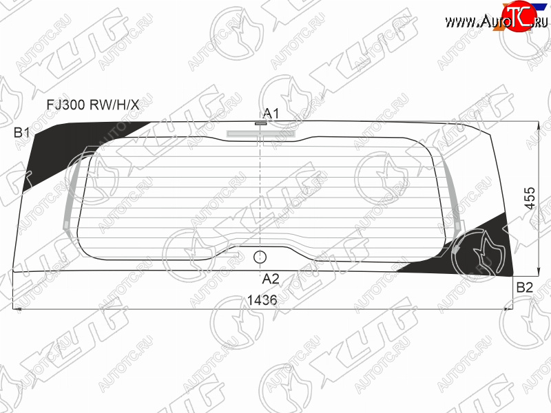 9 849 р. Стекло заднее (Цвет зеленый Обогрев Антенна) Toyota Land Cruiser (J300) 21- XYG FJ300 RW/H/X  с доставкой в г. Вологда