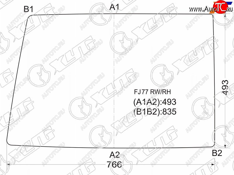 5 699 р. Стекло заднее (Цвет зеленый) Toyota Land Cruiser 84-  Land Cruiser Prado (J70) 87-96 XYG FJ77 RW/RH  с доставкой в г. Вологда