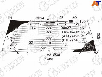 8 549 р. Стекло заднее (Цвет зеленый Обогрев Антенна) Toyota Land Cruiser (J200) 07-21 XYG FJ200 RW/H/X  с доставкой в г. Вологда. Увеличить фотографию 1