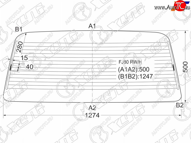 6 599 р. Стекло заднее (Цвет зеленый Обогрев) Toyota Land Cruiser (J80) 89-97  Lexus LX 95-97 XYG FJ80 RW/H  с доставкой в г. Вологда