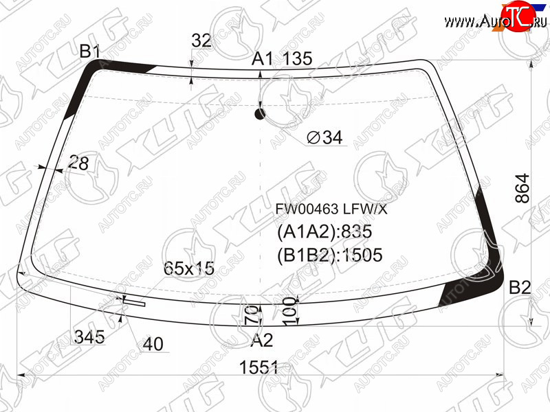 5 849 р. Стекло лобовое Audi 100 82-90 XYG FW00463 LFW/X  с доставкой в г. Вологда