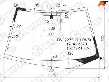 Стекло лобовое MITSUBISHI LANCER 45D 00-07                                                          XYG FW02275-CL LFW/X