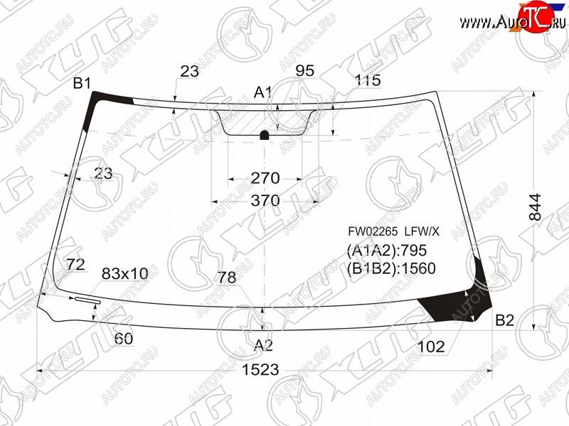 5 199 р. Стекло лобовое Toyota Highlander 00-07  Kluger V 00-07 XYG FW02265 LFW/X  с доставкой в г. Вологда