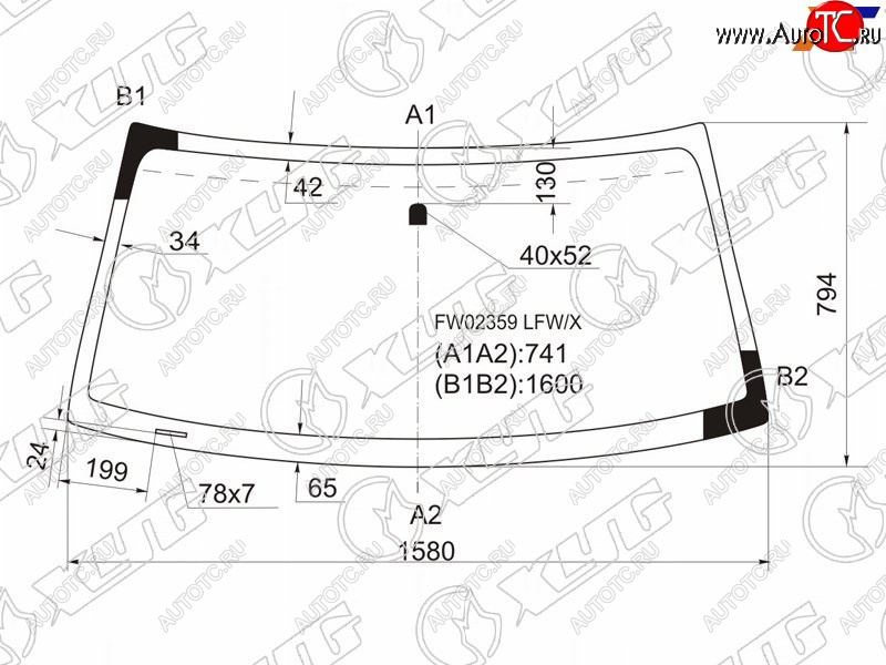 6 299 р. Стекло лобовое Toyota Sequoia 00-07  Tundra 99-07 XYG FW02359 LFW/X  с доставкой в г. Вологда
