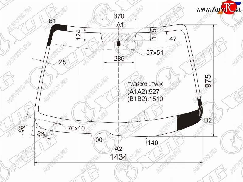 6 899 р. Стекло лобовое Mazda 6 02-08 XYG FW02308 LFW/X  с доставкой в г. Вологда