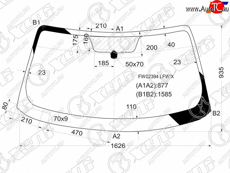 6 799 р. Стекло лобовое Infiniti FX35 02-08  FX45 02-09 XYG FW02394 LFW/X  с доставкой в г. Вологда