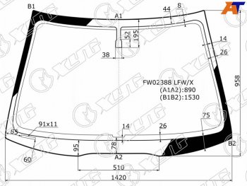 Стекло лобовое Honda Accord 02-08  Acura TSX 03-08 XYG FW02388 LFW/X