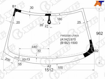 Стекло лобовое (Датчик дождя) Audi A3 03-13  S3 08-12 XYG FW02580 LFW/X