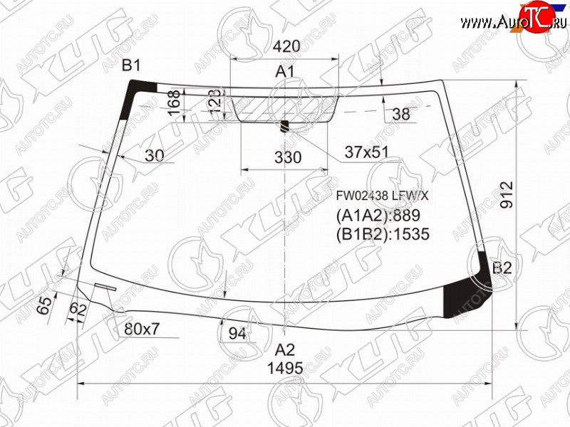 11 549 р. Стекло лобовое Toyota Solara 03-09 XYG FW02438 LFW/X  с доставкой в г. Вологда