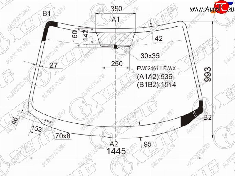 6 399 р. Стекло лобовое Mazda 3 03-06 XYG FW02461 LFW/X  с доставкой в г. Вологда