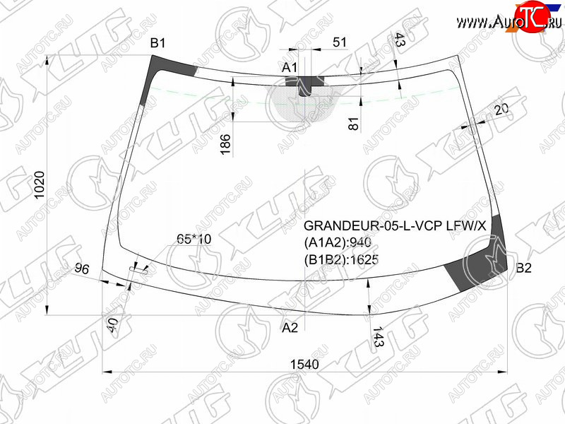 11 299 р. Стекло лобовое Hyundai Azera 05-11  Grandeur 05-11 XYG GRANDEUR-05-L-VCP LFW/X  с доставкой в г. Вологда