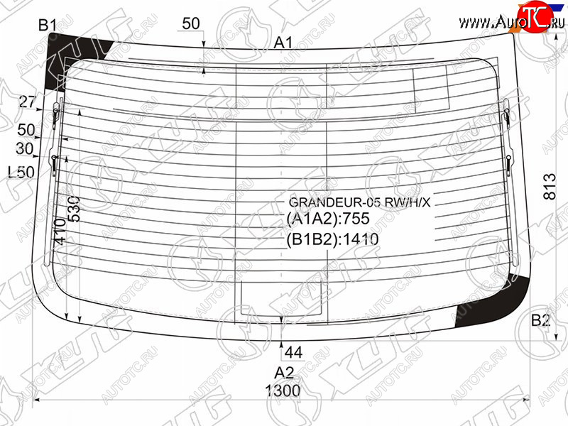 13 199 р. Стекло заднее (Цвет зеленый Обогрев Антенна) Hyundai Azera 05-16  Grandeur 05-16 XYG GRANDEUR-05 RW/H/X  с доставкой в г. Вологда