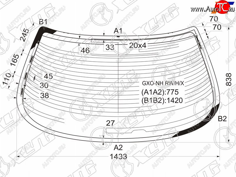 8 999 р. Стекло заднее (Цвет зеленый Обогрев Антенна) Toyota Cresta (X100) 96-01 XYG GXO-NH RW/H/X  с доставкой в г. Вологда