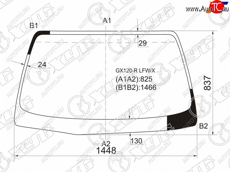 7 999 р. Стекло лобовое TOYOTA VEROSSA 01-04 XYG GX120-R LFW/X  с доставкой в г. Вологда
