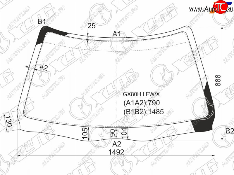 5 999 р. Стекло лобовое Toyota Mark II (X80) 88-96  Chaser (X80) 88-92 XYG GX80H LFW/X  с доставкой в г. Вологда