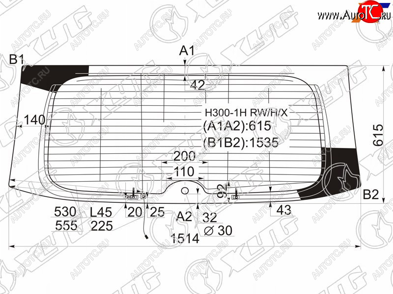 8 999 р. Стекло заднее (Цвет зеленый Обогрев Антенна) Hyundai H1 07-22  Starex 07-17 XYG H300-1H RW/H/X  с доставкой в г. Вологда