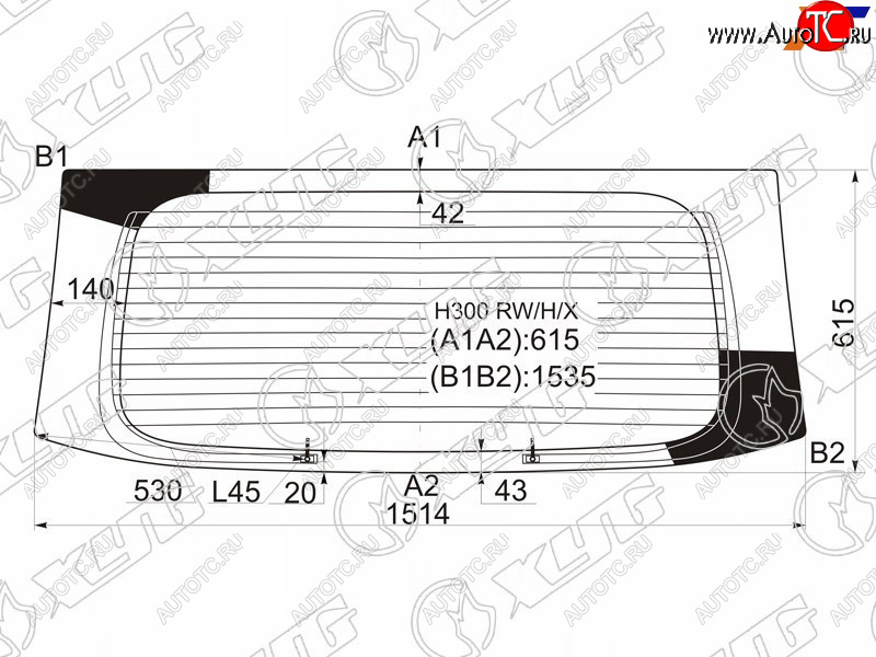 7 999 р. Стекло заднее (Цвет зеленый Обогрев) Hyundai H1 07-22  Starex 07-17 XYG H300 RW/H/X  с доставкой в г. Вологда