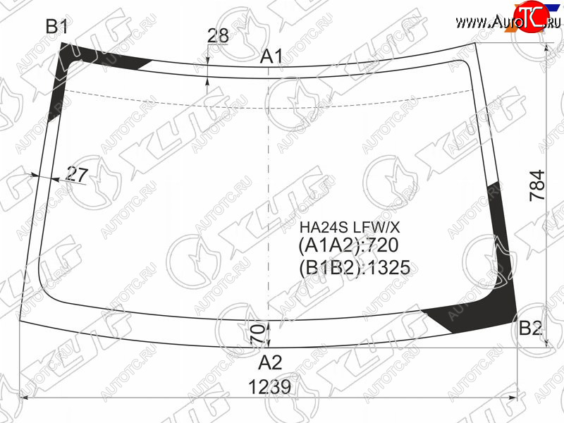 7 299 р. Стекло лобовое Mazda Carol 04-09  Nissan Pino 07-10  Suzuki Alto 04-09 XYG HA24S LFW/X  с доставкой в г. Вологда