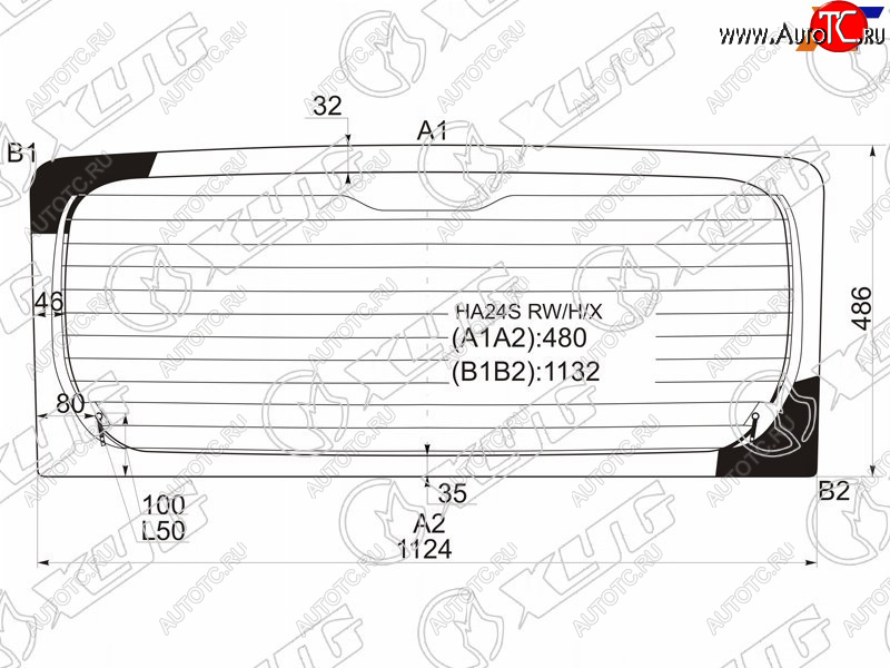 7 999 р. Стекло заднее (Цвет зеленый Обогрев) Mazda Carol 04-09  Nissan Pino 07-10  Suzuki Alto 04-09 XYG HA24S RW/H/X  с доставкой в г. Вологда