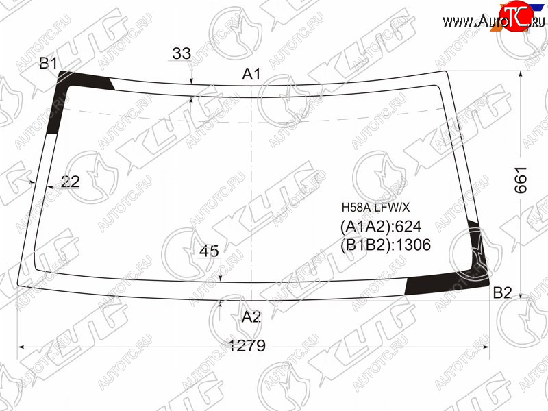 6 299 р. Стекло лобовое Mitsubishi Pajero Junior 95-98  Pajero Mini 94-12  Nissan Kix 08-12 XYG H58A LFW/X  с доставкой в г. Вологда