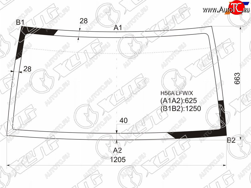 4 399 р. Стекло лобовое Mitsubishi Pajero Junior 95-98  Pajero Mini 94-12  Nissan Kix 08-12 XYG H56A LFW/X  с доставкой в г. Вологда