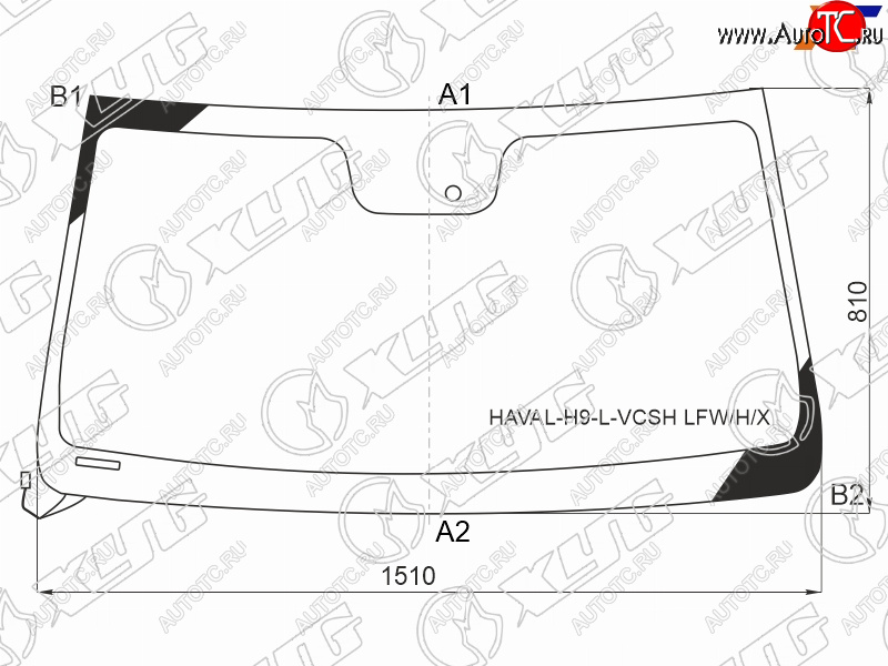 8 649 р. Стекло лобовое (Обогрев щеток Датчик дождя) Haval H9 15-17 XYG HAVAL-H9-L-VCSH LFW/H/X  с доставкой в г. Вологда