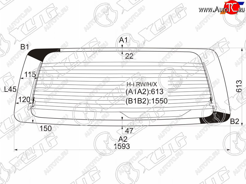 9 549 р. Стекло заднее (Цвет зеленый Обогрев) Hyundai H1 97-07  Starex 97-07 XYG H-I RW/H/X  с доставкой в г. Вологда
