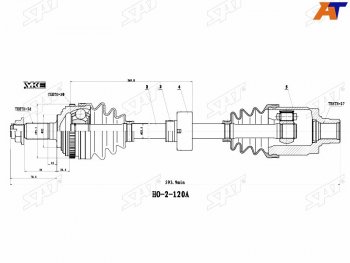 Привод в сборе FR LH HONDA CR-V RD1 96-99(без подвесного подшипника) SAT HO-5-120A