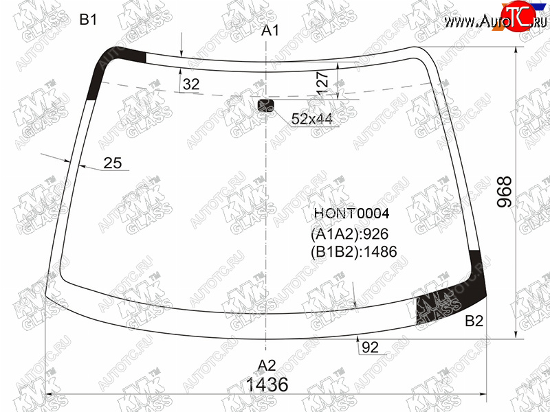 4 899 р. Стекло лобовое HONDA ACCORDTORNEO 45D 97-02                                                        KMK HONT0004  с доставкой в г. Вологда