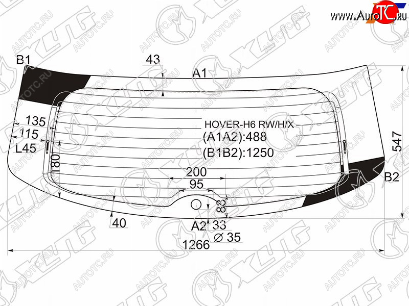 12 649 р. Стекло заднее (Цвет зеленый Обогрев) Great Wall Hover H6 12-16  Haval H6 13-20 XYG HOVER-H6 RW/H/X  с доставкой в г. Вологда