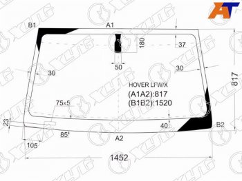 Стекло лобовое Great Wall Hover 05-10  Hover H3 10-16  Hover H5 11-16  Isuzu Axiom 01-04 XYG HOVER LFW/X