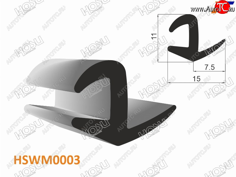 174 р. Молдинг универсальный (тип 8 mm U-LIP) - бухта 30 м.(цена за 1метр) HOSU HSWM0003  с доставкой в г. Вологда