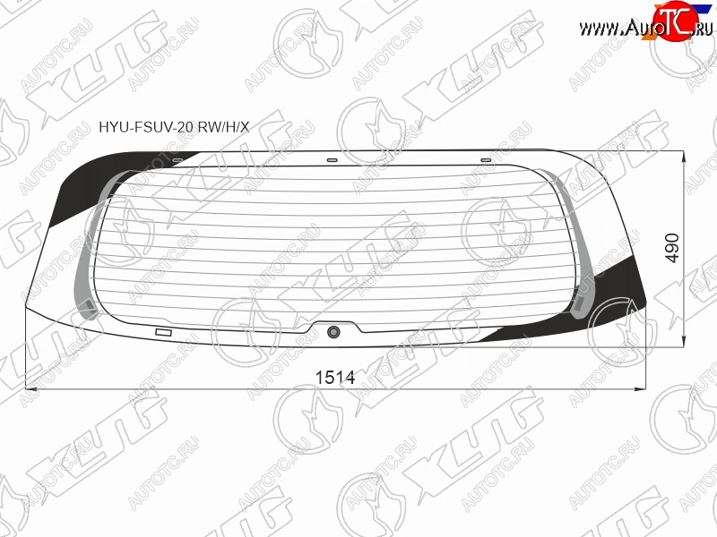 10 649 р. Стекло заднее (Цвет зеленый Обогрев) Hyundai Palisade 18- XYG HYU-FSUV-20 RW/H/X  с доставкой в г. Вологда