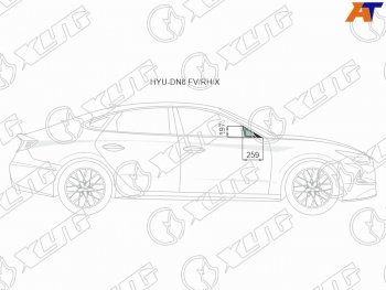 Стекло форточки (Спереди Справа Цвет зеленый) Hyundai Sonata 19-23 XYG HYU-DN8 FV/RH/X
